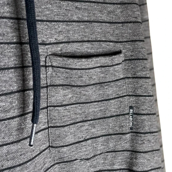 Billabong Men's Flecker Pullover Hoodie Gray & Black Striped Size Medium - Picture 3 of 6